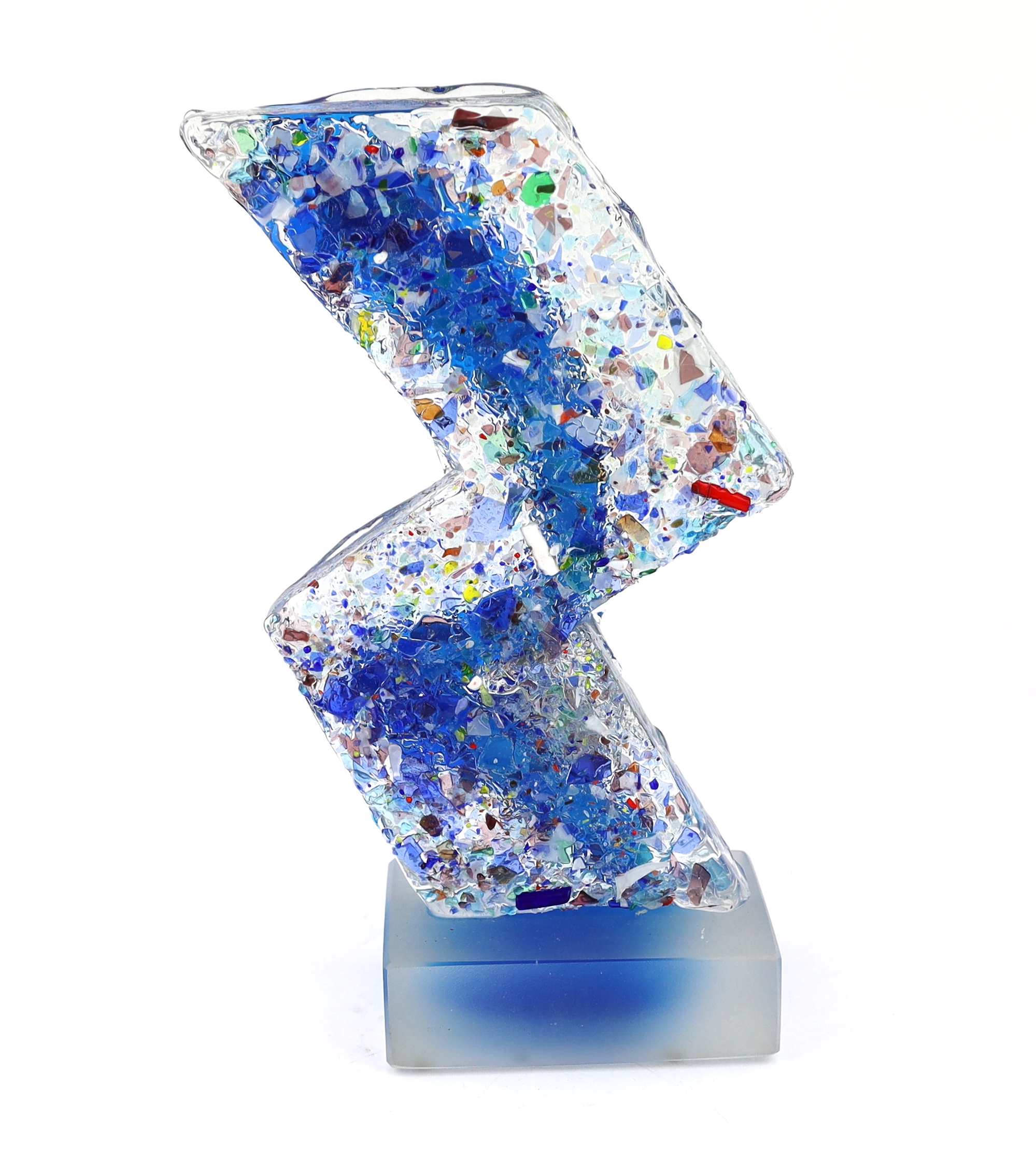 A Murano glass abstract model of a leaping fish